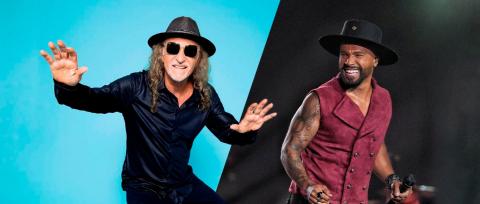 montagem mostra alceu valença e alexandre pires #paratodosverem