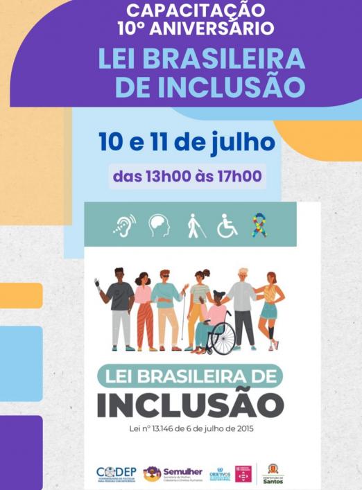 Santos terá capacitação sobre os 10 anos da Lei Brasileira de Inclusão ...