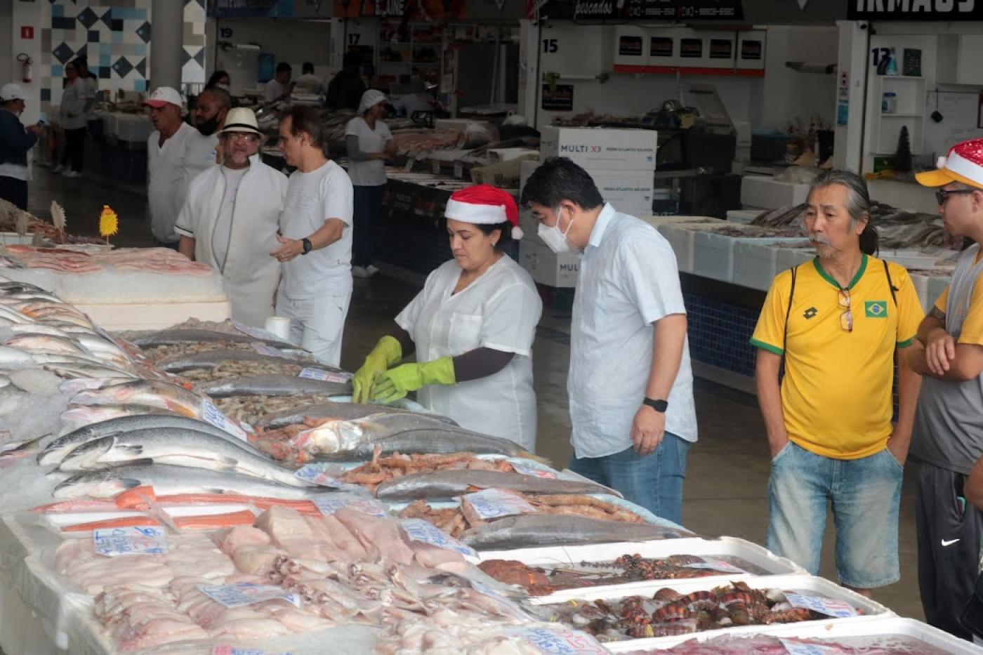Com muitas opções para a ceia de Natal, Mercado de Peixes de Santos espera aumento nas vendas | Prefeitura de Santos Com muitas opções para a ceia de Natal, Mercado de Peixes de Santos espera aumento nas vendas | Prefeitura de Santos